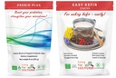 Řezání hrany kultury Prebio Plus + Kefir Starter Kultura Prebiotic Fiber Powder Nejlepší vlastní směs organických prebiotických vláken doplněk stravy (1 Prebio Plus + 1 Kefir 20g)