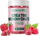 Kreatin- monohydrát Gummie pro muže a ženy - 5g kreatin- monohydrát na jedno podání - Bez cukru, Vegan, Malina Flavor, 120 Počet