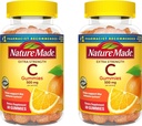 Příroda Made Extra Síla Dávkování Vitamin C 500 mg na servírování, Dietní dodatek pro imunitní podporu, 60 Gummies, 30 denní dodávka (Balení po 2)