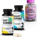 ColonBroom Day & Night Burner doplňky, Prášky pro správu hmotnosti (60 Služeb) + Suppressant Cukr - Pikolinát chromu 200mcg (60 Služeb), 3 položky