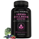 Vitální vitaminy Vegan Collagen Booster - s oxidem křemičitým a hyaluronovou kyselinou - Plant- Based kolagen doplňky - Podporuje vlasy, kůže, nehty a spony - 60 Kapsle