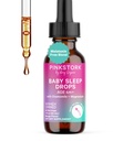 Pink Stork Baby Sleep Drops, Přirozeně podporovat spánek bez melatoninu pro kojence, Toddlers, a děti, Aid Sleep s heřmánek a hořčík, Dětské Essentials for Bedtime, 1 oz, 30 Sluhy