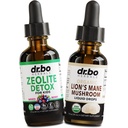 Zeolite Detox & Lions Mane Drops - Zeolite pro děti a dospělé s Vitamíny B12 & D, Clinilolite Gentle Body Daily Detox Cleanse - Organic Lion 's Mane Houby Liquid Drops for Focus, Fog, Brain