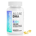 Algal Sourced Omega33 & DHA Softgels for Kids, Brain, Eye and Heart Health, Cognitive & Immunication Function, Learning, Social Development - Non- GMO - 200 mg - 45 Day Supply - 90 ct