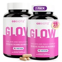 GOBIOTIX Vlasy kůže a nehtů Vitamin dodatek - 10000mcg Biotin pilulky s kyselinou hyaluronovou, folát, železo, hořčík, a zinek - kolagen produkce, růst vlasů - 60 Služeb