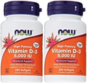Nyní potraviny Vitamin D3 5000 IU, 240 softgelů (Balení po 2)