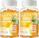 Glucosamine Chondroitin Gummies s MSM & Elderberry Extra Strength - Společná podpora, Antioxidant Imunitní Supplement pro dospělé, Muži & Women120 Orange Gummies