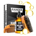 Beard Kit Ranger Grooming Company by Leven Rose, 100% organická přírodní vůně zdarma nevoňavý vonný olej, Boar Bristle Beard Brush, Natural Wood Comb Beard Care Starter Set pro muže