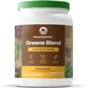Amazing Grass Greens Superfood Powder: Green Powder with Digestive Enzymes & Probiotics, Organic Spirulina, Chlorella, and Beet Root Powder, Chocolate, 100 Servings