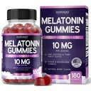 Melatonin Gummies 10mg pro dospělé (180 hrabě) - Quick Disold Melatonin Gummies - Gummy pro dospělé Obsahuje 10 mg - High potency - Mixed Berry Flavor - Non- GMO, Vegan dodatek & Made in USA