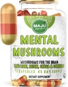 MENTÁLNÍ Houbové kapsle, Organic Extract Dodatek w / Lion 's Mane, Cordyceps, Reishi a Chaga, Zvyšte svou pozornost, energie, Wellness a imunitní systém - Nootropní houby, Imunitní podpora 90ct