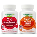 Děti Multivitamin Chewables + Iron 10mg + Vitamin C Chewables Bundle