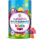 Nutracelle NUTRAMIN Sugar- Free, Alergen- Free 100% Vegan Gummy Multivitamíny pro děti - Velký Ochutnávání přírodní žvejky Vaše děti budou milovat - 90 hrabě láhev