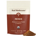 Real Houby Reishi Houba Powder - Ručně sebrané organické houby Extrakty - Red Reishi pro klidné denní wellness s ověřenou Beta Glucans Vegan, Non- GMO, No Grain Fillers, 45 Servings