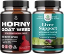 Bundle of Horny Kozí Tráva pro muže - Extra silný mužský dodatek pro Stamina & Energy and Játra Cleanse Detox & Opravy - Silymarin Mléko Thistle s Dandelion Root Cholin Beetroot Artichoge Extract