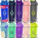 10 PACK, Shaker Lahvičky s drátěnou whisky pro proteinové směsi 124; Neprůchodné Blender Shaker Lahvička Balení 124; BPA-Free & Myčka nádobí Bezpečné 124; 5 Velké 28-oz & 5 Malé 20-oz Shaker Lahvička 124; Shaker Cups pro koktejly