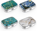 Pouzdro 2 Kompartment Small Pill Case, Přenosné pro kapesní nebo Purse Pill Pořadatel Pill Držák na držák vitamínů, léků, rybího oleje a doplňků (4PCS)