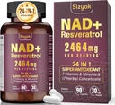 Dodatek NAD, Liposomální NAD + Doplněk s Resveratrol, NAD Resveratrol Dodatek - Zvýšení NAD + pro stárnutí obrany, energie, Focus - Ultra antioxidant Kapsle AFF91