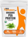 BulkSupplements.com Organic Pea Protein Powder - Plant Based & Vegan Protein Powder - Neochucený & gluten Free, 30g per Serving, 500g (1,1 lbs) (Balení po 1)