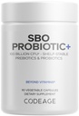 Probiotika Codeage SBO, 100 miliard CFU per serving, Multi Strein Soil Based Organisments Blend and Organic Fermented Botanical Blend, Shelf- Stable, 90 Kapsle