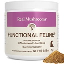 Real Houby Kočičí dodatek Powder - Organic Houby Blend with Antarctic Krill & Ashwagandha - Cat Vitamíny pro starší kočky nebo koťata - 2.65 oz Functional Feline Formule