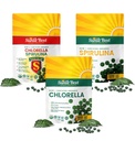 Sunlit Nejlepší Ultimate Chlorella & Spirulina Bundle 124; Super zelené doplňky pro imunitní podporu, Gut zdraví, Mood & Energy