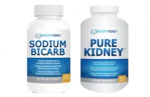 Čistá ledvina a sodná sůl Bicarb 2- Balení pro podporu proteinů a podporu normální hladiny kyselin