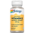 SOLARAY Vitamin E 1000 IU Softgel Kapsle, 670 mg - d Alpha Tocopherol Vitamin E doplňky - Zdraví pokožky, funkce srdce a antioxidant Support - 60- denní záruka - 60 Servings, 60 Softgels