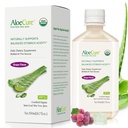 AloeCure USDA Organic Aloe Vera Juice Grape Flavor, Vyrobeno do 12 hodin sklizně - Čistá Aloe Vera Digestivní & Imunitní doplněk zdraví, Pomáhá udržet vyvážený kyselost žaludku, 16.7oz Láhev