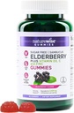 NatureWise Sambucus Elderberry Gummies - Sugar- Free - Denní doplněk imunitní podpory pro děti a dospělé *, s vitamínem C, D3, zinek - Vegan, gluten zdarma, Non- GMO - 90 Počet [45- denní zásobování]