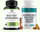 Maca Root Ashwagandha & Houba Suppliment Obsahuje lvy hříva, Cordyceps, Reshi, Shitake
