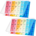 Dandat 2 Pack XL Large Weekly Pill Organizátor 4 krát denně Monthly Pill Pořadatel Large Medicine Organizátor 28 Day Pill Box Organizátor Týdenní 7 Day Pill Dispenser 4 krát denně
