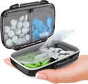 BEXEEN malá krabička na pilulky pro Purse Mini Pill Case - Medicine Pill Organizer Travel - Přenosný Pill Container Kompaktní Držák na pilulky Moisture Proof Pocket Vitamin Organizátor 4 Kompaktní medikace Kit