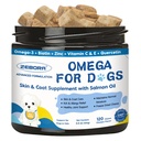 Omega 3 pro psy s lososovým olejem, Rybí olej pro psy kůže a kabátu dodatek, Psí alergie Relief, Hot Spot Léčba, Anti Shedding, Hip & Společná podpora s EPA & DHA, Biotin, Vitamin E