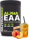 NutraBio Alpha EAA - All- Day Amino Acids for Muscle Growth and Hydration - Essential Amino Acids with Nootropics & Adaptogens- Full Spectrum EAA BCAA Powder - 30 Servings - Peach Tea