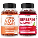 ADK Gummies Vitamin D3 K2 (60 Gummies) Bez cukru Vitamin D3 K2 - dodatek s D & K - 10 Veganské doplňky - Berberine Gummies s Ceylon Skořice pro dospělé - Non GMO & Made in USA