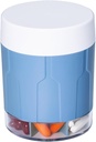 Betife Extra Velký dodatek Pořadatel, Týdenní pilulka Pořadatel Láhev, Denní Pill Dipenser se 7 Velké Compartments, Organizátor držet 7 Day vitamin Medikace, 21 Štítky a čistící kartáč (modrá)