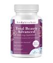 Body Kitchen Total Beauty Advanced, Obsahuje Elastin, Keratin, Biotin a Hyaluronic Acid, Podporuje růst vlasů, Obnova kůže, Síla nehtů, Veggie Caps, 90 Počet