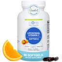 Lipozomální vitamin C 1000mg podle Core Med Science, 90 Softgels - Non- GMO přírodní Lipozomální vitamín C dodatek, který podporuje zdravou pleť - imunitní systém Booster pro dospělé, podporuje kolagen Formation