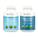 Chlorid draselný 99mg + magnesium- glycinát 400mg - 365 + 270 tablet - Vegetariánský obal - Vyrobeno v USA
