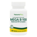 NaturesPlus Mega B-100 Complex - 60 Setrvalých uvolňovacích tablet - Vyvážený B Complex - Energy Support - Vegetarian, Gluten Free - 60 Služeb