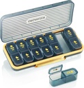 Týdenní porce Organizátor 2 krát denně - Pill Case Am Pm - Travel Pill Box 7 Daily Přenosný vitamín Kontejner Estetická medicína Dipenser se 7 Samostatné kompartmenty Ranní noční doplněk Držák
