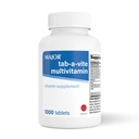 MAJOR Tab- A- Vite Multivitamin Tablety - gluten- Free Multivitamin pro dospělé, podporuje celkové zdraví, Multiminerální doplněk, 1000 Počet