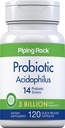 Piping Rock Probiotic Acidophilus Kapsle pro ženy a muže 124; 3 Miliony živých kultur CLAS124; 120 pilulky CLAS124; 14 Strains dodatek CLAS124; Non- GMO, gluten zdarma