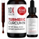 10X Zdraví Kurkumin dodatek s vitaminem D3 & B12-30ml Vysoká absorpce Kurkuma dodatek pro společné doplňky pro ženy, imunita a srdeční zdraví - Kurkuma, Kurkumin doplňky