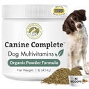 Wholistic Pet Organics Canine Complete - Pes Multivitamin Powder - 1 Lb - Denní psí vitamíny a doplňky pro domácí potraviny - imunitní systém, kůže, coat & celkové zdraví - malé a velké plemeno