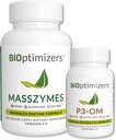 BiOptimalizátory - P3-OM a MassZymes Bundle - Premium Digestive Enzymy a Probiotika pro ženy a muže - Doktor- Vydávané (120 MassZymes Kapsle, 60 P3-OM Kapsle)