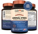 Růst Vitamin Adrenal Stress Advanced Formule, Organic KSM- 66 Ashwagandha s AlphaWave L- Theanine, 5-HTP, Magnesium Blend - Každý den Stress Relief, Mood Support, Cognitive, Brain Health, 90 Kapsle