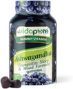 Ashwagandha Gummies, High Potency Ashwagandha Root Extract with Magnesium Glycinate, Melatonin, B6, Valerian Root, GABA, Vášeň květina pro muže a ženy. 60 Počet 30 porcí myVidaPure