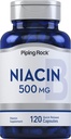 Piping Rock Niacin 500mg Flush CLAS124; 120 Kapsle CLAS124; Non- GMO a gluten zdarma dodatek